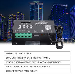 <span class=keywords><strong>Decodificador</strong></span> M-A2 de 2 Puertos DMX 512 TTL 1024 IC RDM, Controlador de Proyectos de Iluminación LED RGB de Voltaje Constante - Product Image 3