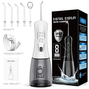 Hydropulseur buccal portable XBH avec réservoir <span class=keywords><strong>d</strong></span>'<span class=keywords><strong>eau</strong></span> de 400 ml, batterie de 1100 mAh, embouts de rechange, pour usage domestique, nettoyeur dentaire - Product Image 1