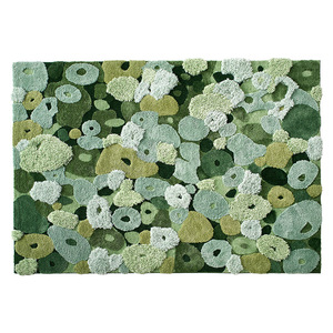 Alfombra de Lujo Estilo Bosque, Rectangular, Resistente a las Manchas, Moderna, Verde, para Sala de Estar, Dormitorio, Apta para Pies Descalzos - Product Image 5