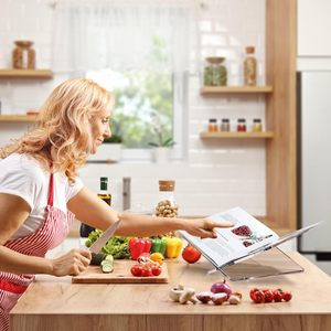 <span class=keywords><strong>Support</strong></span> et présentoir à livres en acrylique transparent légèrement surélevé personnalisé pour livres <span class=keywords><strong>de</strong></span> <span class=keywords><strong>cuisine</strong></span>, livres d'art, bibles, magazines - Affichage à domicile/au bureau - Product Image 6