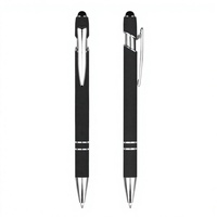 Stylo à bille 2-en-1 avec logo personnalisé et écran en métal pour stylet, largeur d'écriture de 1.0mm, cadeau promotionnel publicitaire direct d'usine