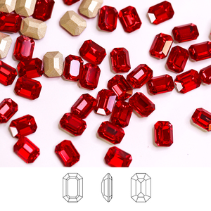 Paso Sico - Nuevos Cristales Ecológicos Octogonales en Color Rojo Siam, con Reverso Puntiagudo 3D, para Decoración de Uñas y Joyería - Product Image 1
