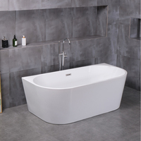 Baignoire ovale autoportante de luxe moderne en acrylique MW-817, design écologique, fonction de trempage, combo massage et drain, pour villas