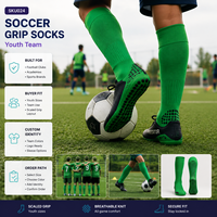 Chaussettes de football antidérapantes pour équipes de jeunes B2B, pour kits de match et programmes d'équipes, avec options de tailles graduées, fourniture personnalisée
