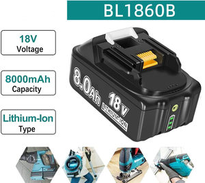 Compatible con Makita BL1860B BL1850B <span class=keywords><strong>BL1840B</strong></span> BL1830B BL1815B, Batería Recargable de Iones de Litio de 18V para Taladro - Product Image 2