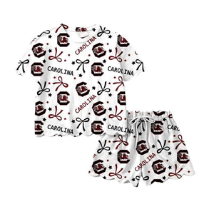 Ropa de Boutique para Niñas, Diseño Personalizado, Nuevo Estilo, Conjunto de Top de Manga Corta con Estampado de Flores y Pantalones Cortos con Volantes para Bebés - Product Image 2