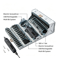 Ensemble de tournevis électriques 180 en 1, kit de tournevis de précision sans fil pour la réparation de téléphones, d'ordinateurs portables et d'appareils électroniques, outils manuels
