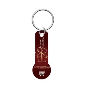 Shopping Cart <b>Trolley</b> Coin Trigger Opener <b>Key</b> Keychain Custom Nail and Beauty Keyring - Product Image 1