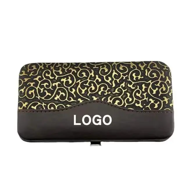 Wholesale Custom Logo 7 Pieces Manicure Set With Travel Leather Case