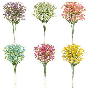 Centrotavola nuziale Babys respiro fiori artificiali disposizione singola piccola Gypsophila Beige bocciolo fiore per il partito - Product Image 5