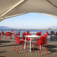 Sillas Apilables de Plástico PP para Terraza y Patio, Estilo Nórdico Moderno, Color Negro, para Restaurante y Cafetería, Venta al Por Mayor