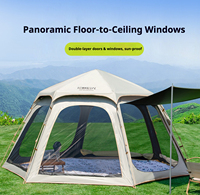Tente de camping pliable portable, tente automatique 2-en-1 imperméable et épaissie pour le camping en plein air