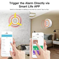 Sensor de Sirena Inteligente con Luz y Sonido MOES Tuya ZigBee, 90dB, Sistema de Seguridad para el Hogar, Compatible con Tuya Gateway Hub y Alexa