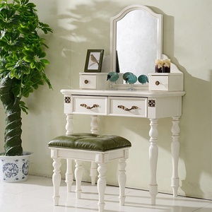 Luxe <span class=keywords><strong>commode</strong></span> de chambre à coucher en <span class=keywords><strong>bois</strong></span> <span class=keywords><strong>blanc</strong></span> avec miroir et tabouret pour chambre - Product Image 3