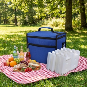 Sac isotherme portable en polyester avec poche à glace, bandoulière étanche, boîte de chaîne du froid pour aliments - Product Image 1
