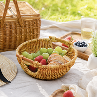 Handgemaakte wilgenbroodmanden, bamboe, ander plastic, fruitmanden, gevlochten rotan, rieten picknickmanden, cadeau-opbergmanden met handvat, bureaubladcontainers