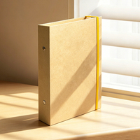 Cuaderno de Papel Kraft con Anillas, Personalizado, con Cubierta de Papel Kraft y Hojas Sueltas para Estudiantes