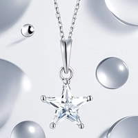 Collier en argent 925 pour femme, collier en argent sterling plaqué or avec zircone cubique, collier étoile mignon