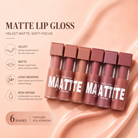 Ensemble de gloss à lèvres mats 24 pièces, rouge à lèvres liquide longue tenue 6 couleurs avec présentoir, vente en gros, maquillage pour les lèvres en vrac