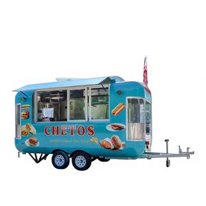 Camion de pizza ambulant, remorque de restauration mobile avec équipements de cuisine complets, en fibre de verre et aluminium, pour la vente de bonbons - Product Image 1