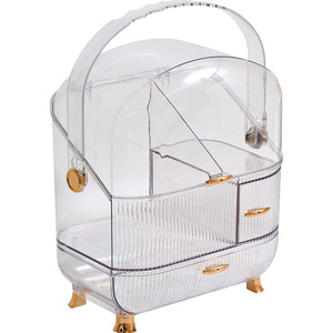 Portable Cosmetic Storage <b>Box</b> Large Capacity Desktop <b>Makeup</b> Case Dustproof Skincare Organizer Rectangle Standing Type - Product Image 5
