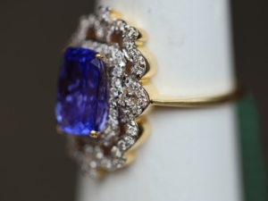 Nueva joyería de lujo con piedras preciosas, oro blanco de 18 quilates, diamantes naturales reales, anillos de zafiro azul para mujeres, accesorios de compromiso - Product Image 5