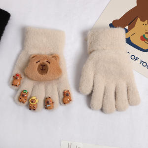 Kapibala sarung tangan rajut, sarung tangan rajut lima-jari nyaman Mink bayi bulu hangat dan dingin untuk bersepeda dan bepergian 2025 - Product Image 3