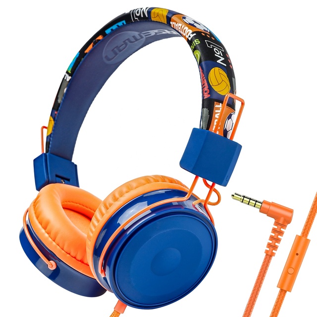 Girls Boys Music Stereo Earphone Foldable Adjustable Cute Wired Headphone With Mic Computer Game Headset Kids Gift