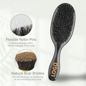 Brosse démêlante en nylon haute densité avec picots et poils de sanglier, coussin élastique, ensemble de peignes de massage, produits de toilettage personnel - Product Image 1