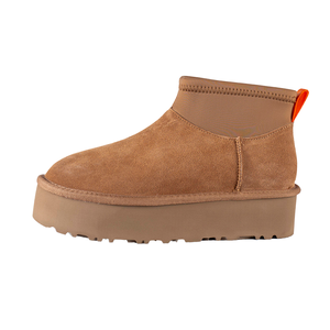 Botas de Invierno de Lujo Clásicas para Mujer 2025, Botas de Nieve de Piel de Vacuno, Ante, Cuero Genuino de Alta Calidad, Resistentes - Product Image 1