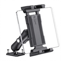 Support de tablette pour voiture, support de tablette noir en ABS, réglable, fixation par vis, rotation à 360 degrés, compatible avec iPad, commande en gros OEM personnalisée