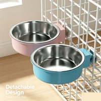 Bol à nourriture et à eau amovible, grand, portable, écologique, en acier inoxydable, pour chats, oiseaux, chiens, cage, poulailler