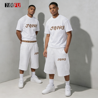 Ensembles de t-shirts et shorts pour hommes, deux pièces, oversize, 100% coton, haute qualité, imprimé léopard, logo personnalisé, fabricants de vêtements