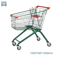 chariot de magasin en acier de poussée de main de 4roues pliant chariot de chariot à provisions chariot de marché de supermarché