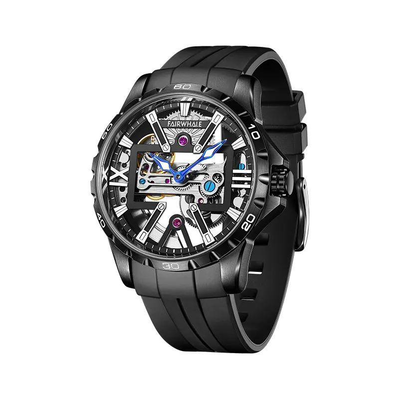 최고 브랜드 럭셔리 남자 기계식 손목 시계 크로노 그래프 고무 스트랩 316L 스테인레스 스틸 방수 자동 시계