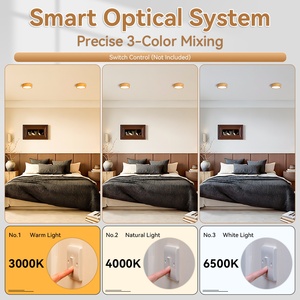 Bề mặt gắn xuống đèn gỗ màu hạt 5W 10W 15W 25W ba màu mờ với bộ nhớ <span class=keywords><strong>LED</strong></span> downlights/đèn trần trong nhà - Product Image 5