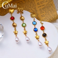 CUMAI Acier inoxydable Soleil Lune Papillon Cœur pour Femme Cadeau de fête Usage quotidien Bijoux d'été Plage Accessoires Vintage Rétro