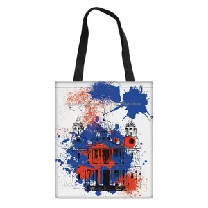 Borsa di tela per lo shopping in cotone promozionale di London UK personalizzata