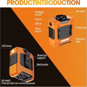 Nuevo Ventilador Portátil USB de Alta Velocidad de 10000mAh sin Aspas, con Clip para Cintura, para Uso en Interiores/Exteriores, Viajes, Auto y RV - Product Image 3
