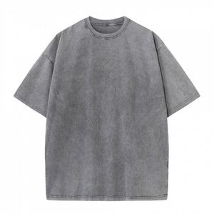 T-shirt vintage lavé à l'acide avec logo personnalisé T-shirt surdimensionné vierge en coton épais pour hommes 100% T-shirt en coton pour hommes - Product Image 4