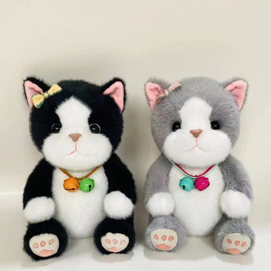 Lindo Peluche de Zorro de Terciopelo <span class=keywords><strong>con</strong></span> Relleno de Algodón PP, Muñeco de Confort Rosa para Niñas, Compañero de Gato <span class=keywords><strong>con</strong></span> Campana para Niños, Venta al por Mayor - Product Image 1