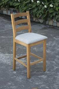 Luxury Minimalist Scandinavia Style Solid Wood Bar <b>Stool</b> High <b>Back</b> Foldable Outdoor Bar Chair <b>with</b> Fabric Seat for Balcony - Product Image 2