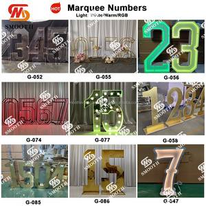 SMOOTH Vente en gros de numéros en métal colorés RGB personnalisés de 0 à 9 pour les fêtes en plein air - Product Image 3