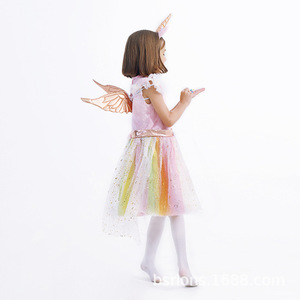 Disfraz de unicornio para niños, falda de malla de princesa, traje de actuación para niños de 8 a 13 años, primavera 2023, diseño de arcoíris - Product Image 3