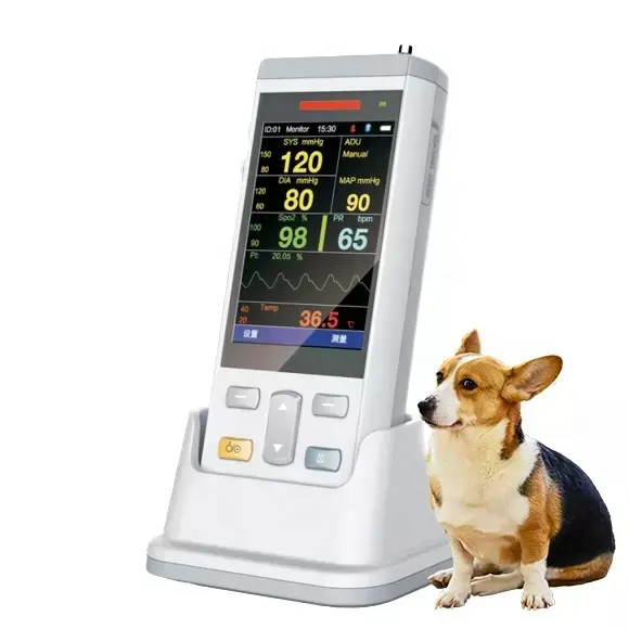 Monitor veterinario multiparámetros portátil, monitor de presión arterial veterinario para animales pequeños y grandes