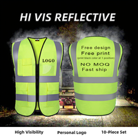 Jaket Kerja Konstruksi Pria Keamanan Reflektif Lalu Lintas Bahan Rajut Poliester 100% Kelas 2 ANSI Hi Vis Bernapas