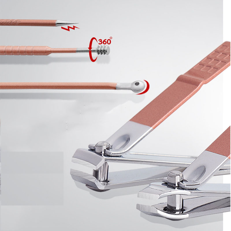 Красота для маникюра, машинка для стрижки ногтей триммеры для ногтей Инструменты из розового золота 18 штук ногтей резак триммер для стрижки волос набор