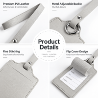 Étiquettes de bagages en cuir personnalisées avec logo, étiquettes de sac de voyage en cuir PU personnalisées pour cadeaux d'entreprise, voyages d'affaires et événements
