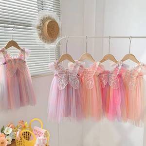 HP Stock Wholesale Rainbow Butterfly Wings Mesh <b>Girl's</b> 2026 Summer Flying Sleeves Baby Princess <b>Dress</b> 0-12 Months - Product Image 2