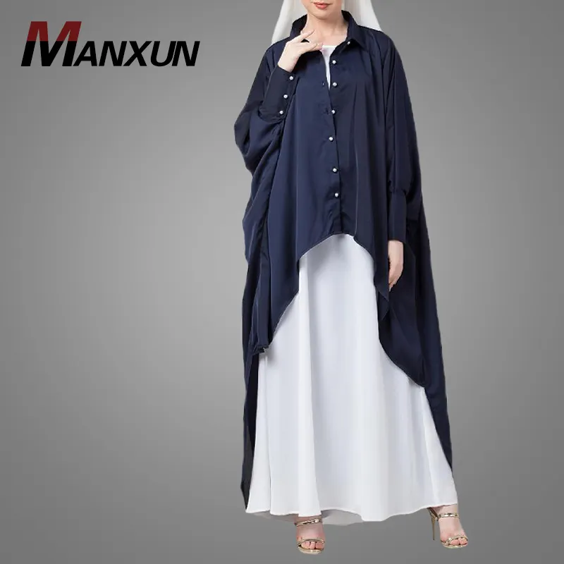 Baju Lengan Kelelawar Kaftan Model Terbaru Wanita, Pakaian Muslim Dubai Arab Polos, Mantel Abaya